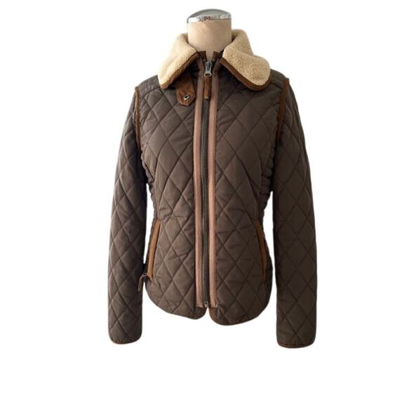 Zara Basic Women's Jacket brown long sleeves full zip lined. Size S